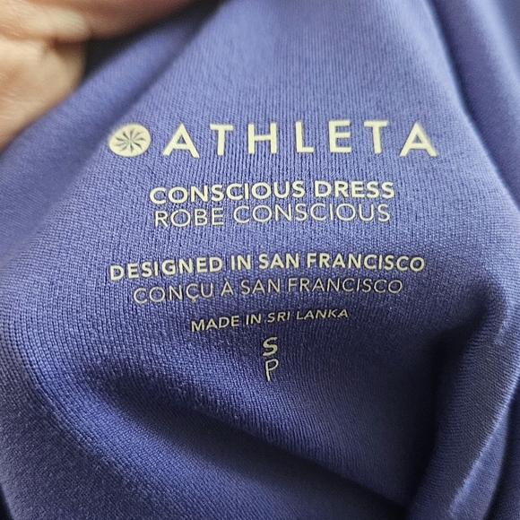 ATHLETA Conscious Athletic Halter Dress in Lazurite Blue. Size Small - Picture 2 of 16